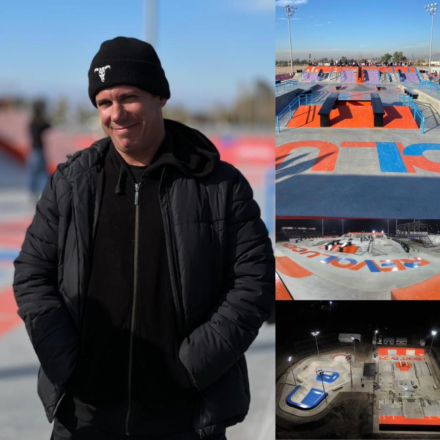 Imagen Pibotto en el skatepark de San Juan, el primeroa olímpico de ambas modalidades en el país, con homologación mundial.