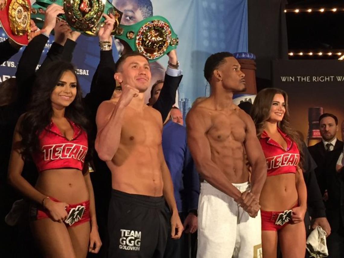 Imagen Golovkin y Jacobs, tras el pesaje