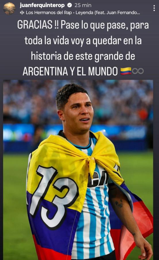 Imagen La publicación de Juanfer Quintero en su Instagram