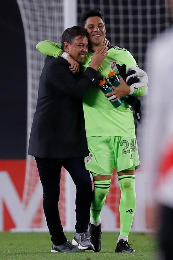 Imagen Marcelo Gallardo y Enzo Pérez, dos artífices fundamentales de otra noche gloriosa de Copa para River. Foto: Juan Ignacio RONCORONI / AFP / POOL